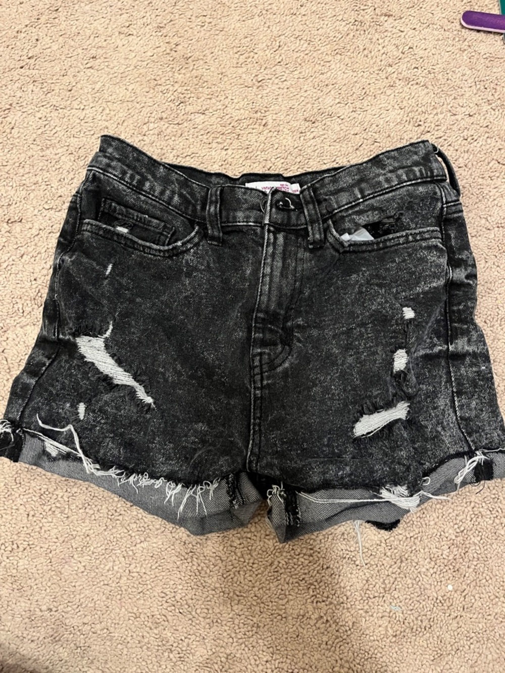 SO Black Distressed Denim Jean Shorts